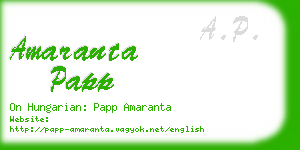 amaranta papp business card